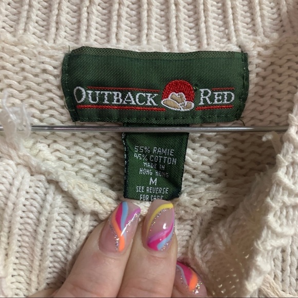 Vintage Outback Red Ramie Sweater AllAround Floral - Picture 5 of 7